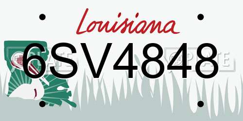 6SV4848 Louisiana License Plate