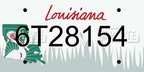 6T28154 Louisiana License Plate