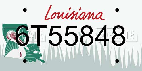 6T55848 Louisiana License Plate