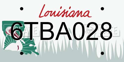 6TBA028 Louisiana License Plate