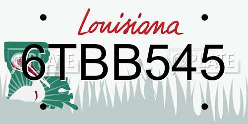 6TBB545 Louisiana License Plate