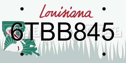 6TBB845 Louisiana License Plate