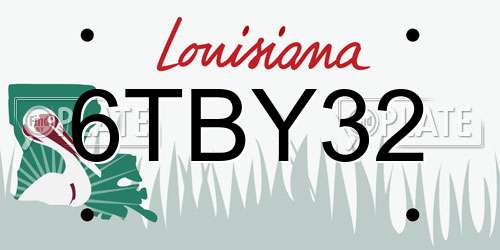 6TBY32 Louisiana License Plate