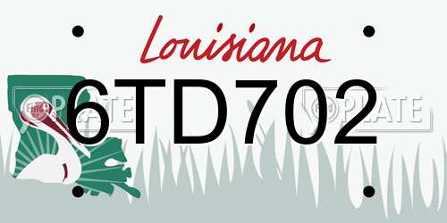 6TD702 Louisiana License Plate