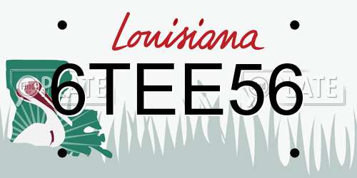 6TEE56 Louisiana License Plate