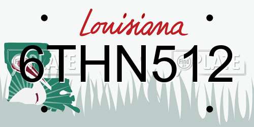 6THN512 Louisiana License Plate