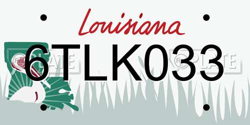 6TLK033 Louisiana License Plate