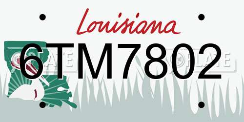 6TM7802 Louisiana License Plate