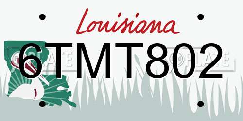 6TMT802 Louisiana License Plate