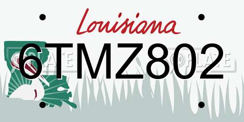 6TMZ802 Louisiana License Plate