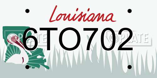 6TO702 Louisiana License Plate
