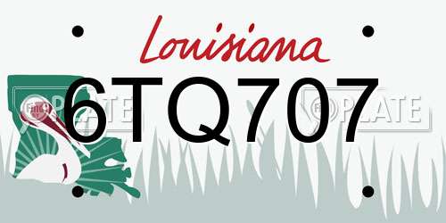 6TQ707 Louisiana License Plate