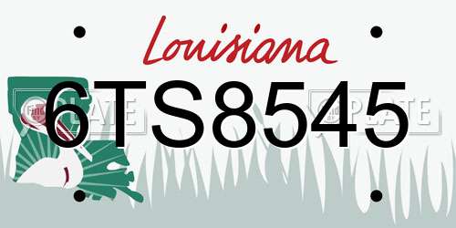 6TS8545 Louisiana License Plate