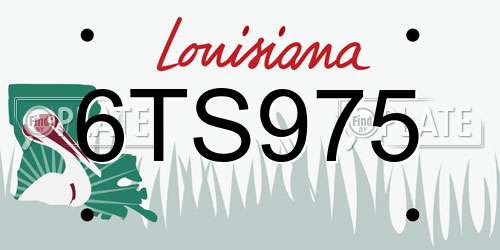 6TS975 Louisiana License Plate
