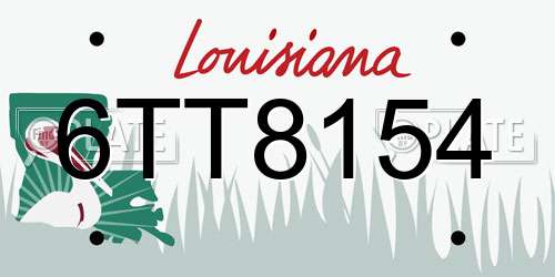 6TT8154 Louisiana License Plate