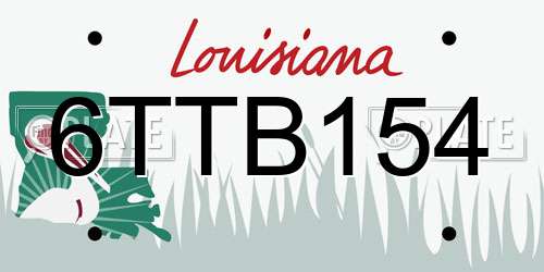 6TTB154 Louisiana License Plate