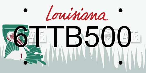 6TTB500 Louisiana License Plate