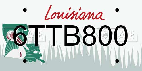 6TTB800 Louisiana License Plate