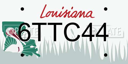 6TTC44 Louisiana License Plate