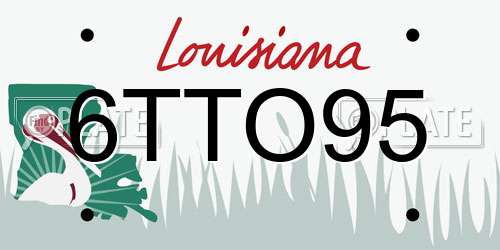 6TTO95 Louisiana License Plate