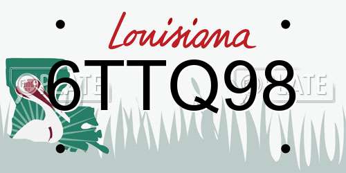 6TTQ98 Louisiana License Plate
