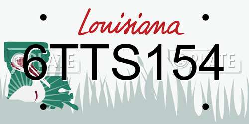 6TTS154 Louisiana License Plate