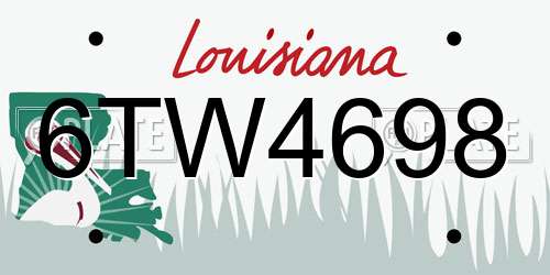 6TW4698 Louisiana License Plate