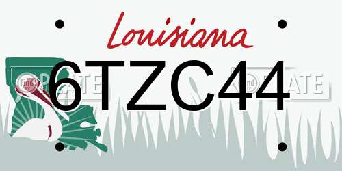 6TZC44 Louisiana License Plate