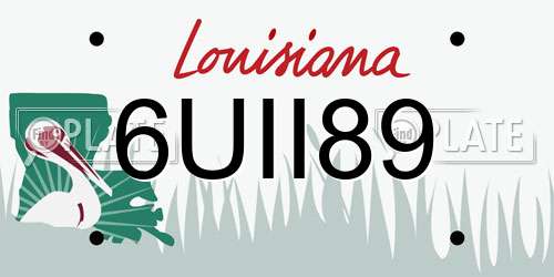 6UII89 Louisiana License Plate