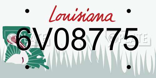 6V08775 Louisiana License Plate