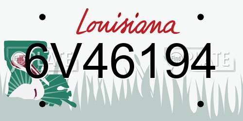 6V46194 Louisiana License Plate