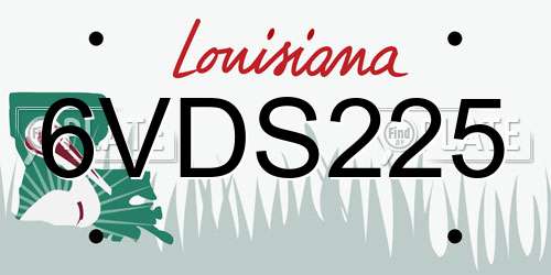 6VDS225 Louisiana License Plate