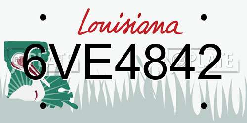 6VE4842 Louisiana License Plate