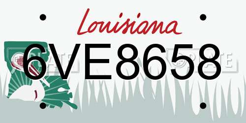 6VE8658 Louisiana License Plate
