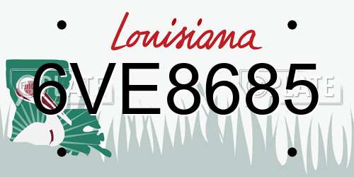 6VE8685 Louisiana License Plate