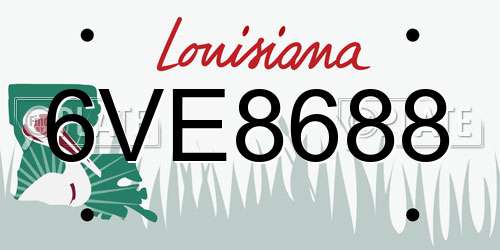 6VE8688 Louisiana License Plate