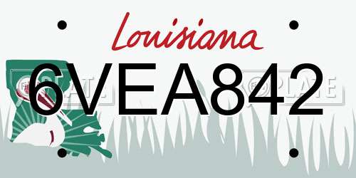 6VEA842 Louisiana License Plate