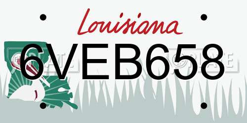 6VEB658 Louisiana License Plate