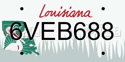 6VEB688 Louisiana License Plate
