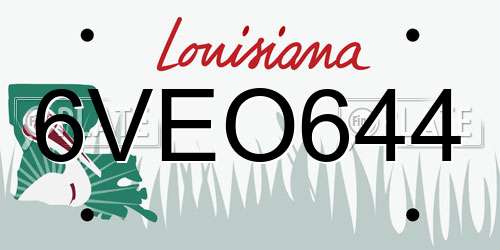 6VEO644 Louisiana License Plate