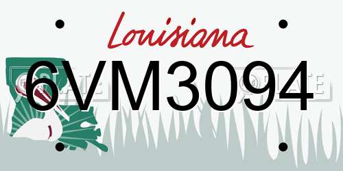 6VM3094 Louisiana License Plate