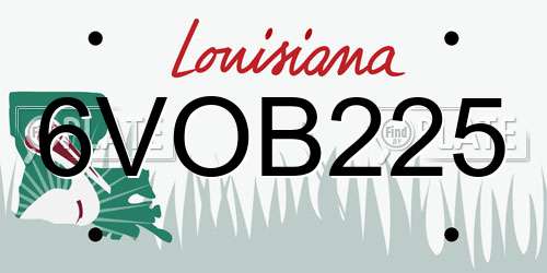 6VOB225 Louisiana License Plate