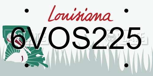 6VOS225 Louisiana License Plate