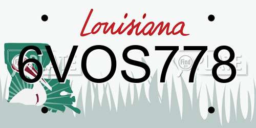 6VOS778 Louisiana License Plate