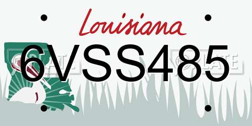 6VSS485 Louisiana License Plate