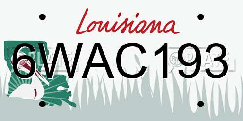 6WAC193 Louisiana License Plate