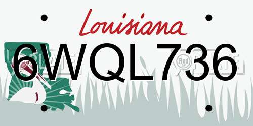 6WQL736 Louisiana License Plate