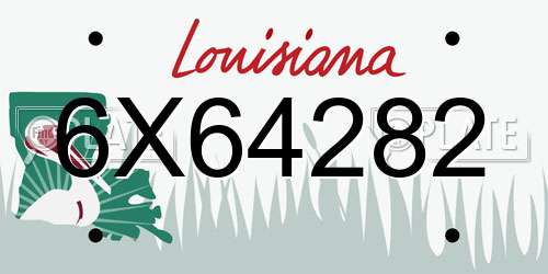 6X64282 Louisiana License Plate