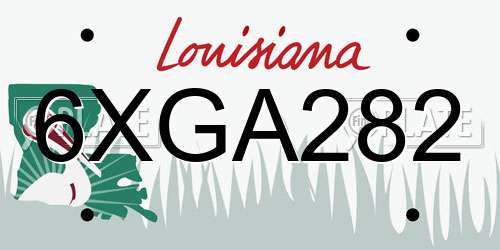 6XGA282 Louisiana License Plate
