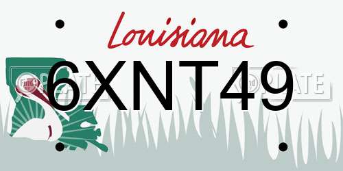 6XNT49 Louisiana License Plate